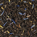 Earl Grey blue & thé Assam – thé en vrac en gros plan
