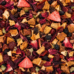 Mélange de fruits Fruits rouges BIO – thé en vrac en gros plan