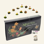 Coffret cadeau de luxe – 12 fleurs de thé avec théière en verre 350 ml – photo détaillée