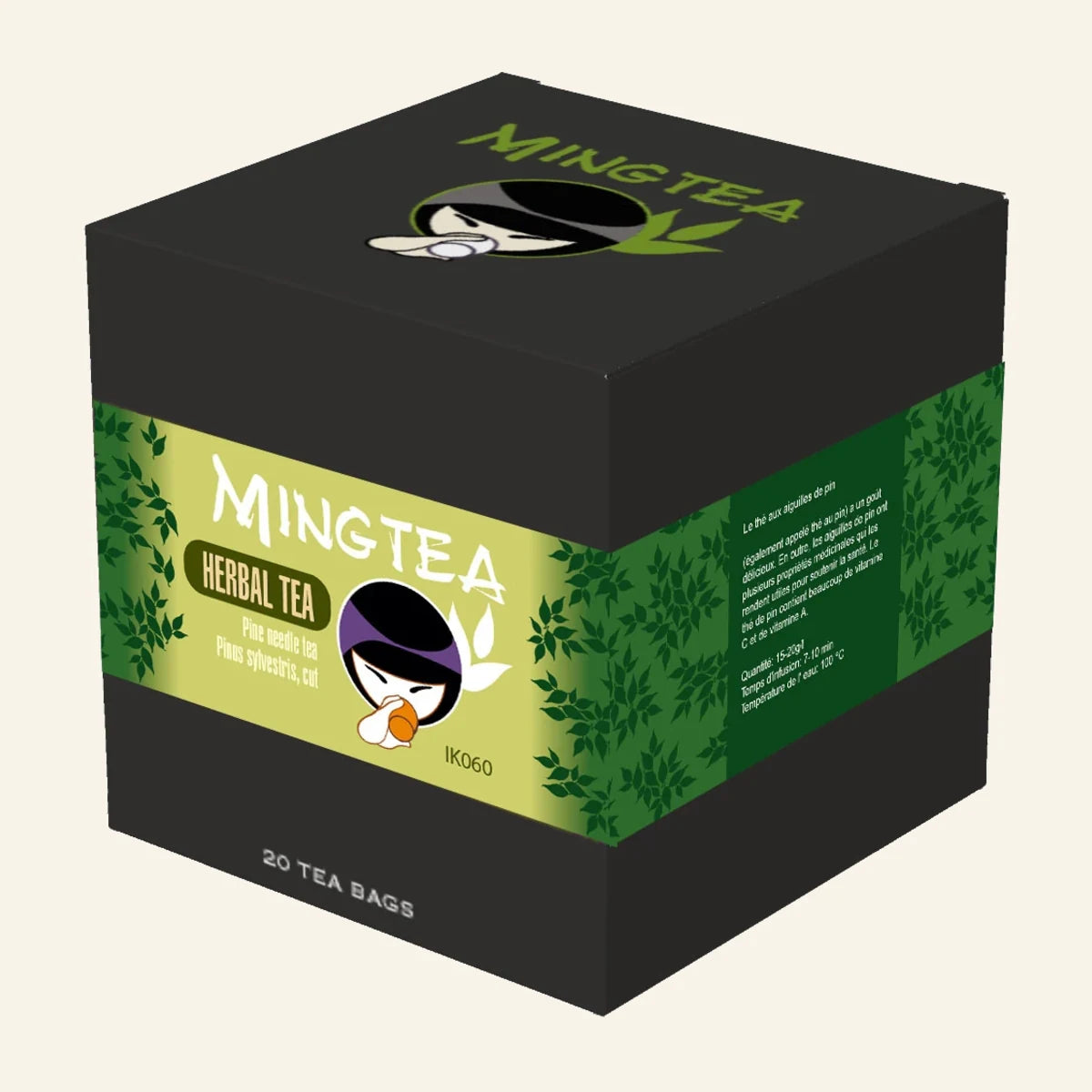 Thé aux aiguilles de pin Pinus sylvestris Fraîches et cueillies à la main COUPÉES - 20 sachets de thé pyramidaux – photo du produit