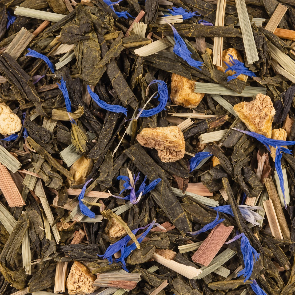 Thé vert Ginseng & Gingembre – thé en vrac en gros plan