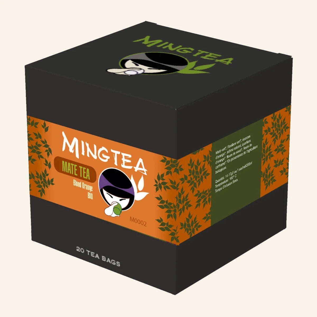 Sachets de thé Maté-Orange sanguine arôme naturel BIO | Mingtea
