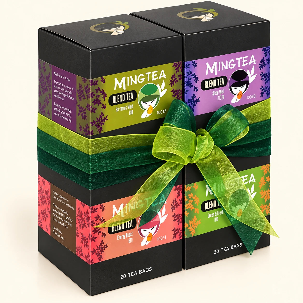 Coffret cadeau de thés Mingtea Selection N°1 – 4 × 20 sachets pyramidaux | Mingtea
